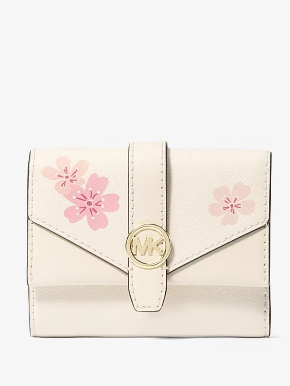 MICHAEL KORS Greenwich Md Envelope Printed Tri-Fold Wallet Trifold
Lt Cream
NWT